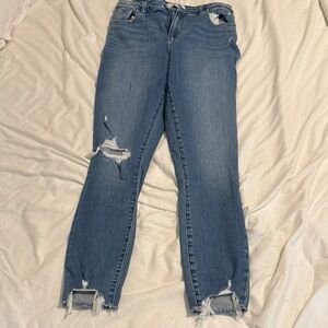 Abercrombie & Fitch Blue Distressed Skinny Jeans